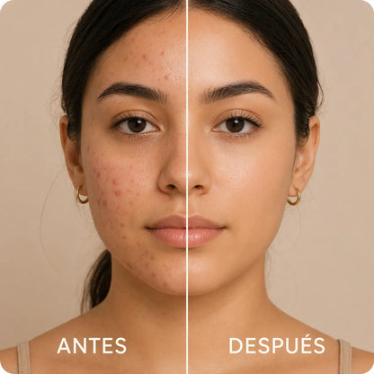 Skynbiotic combina probióticos + colágeno + ácido hialurónico para combatir marcas, brotes y manchas de tu piel.
